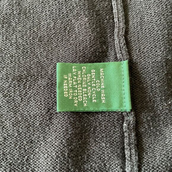 Lauren Ralph Lauren Sweater Jacket women’s M Hooded Full-zip Black w Orange trim - Picture 12 of 13